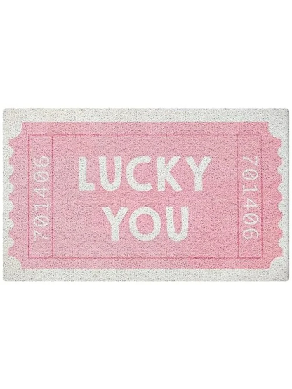 SNNDER Trendy Retro Pink Door Mat, Funky Retro Lucky You Tickets Doormat for